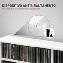 Mobile Libreria Porta CD 106,5x24x126,3 cm a 16 Ripiani Design Moderno in Legno Bianco      