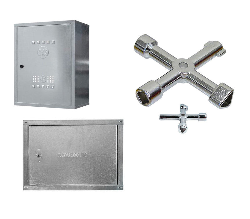 Chiave a Croce universale 4 in 1 per cabine gas acqua luce cancelli