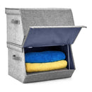 Contenitore Portaoggetti Pieghevole H25xP32xL38 cm con Manici Laterali in tessuto