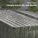 Casetta da Giardino 277x195x192 cm con Prese d'Aria e Doppia Porta Scorrevole in Metallo Argento      