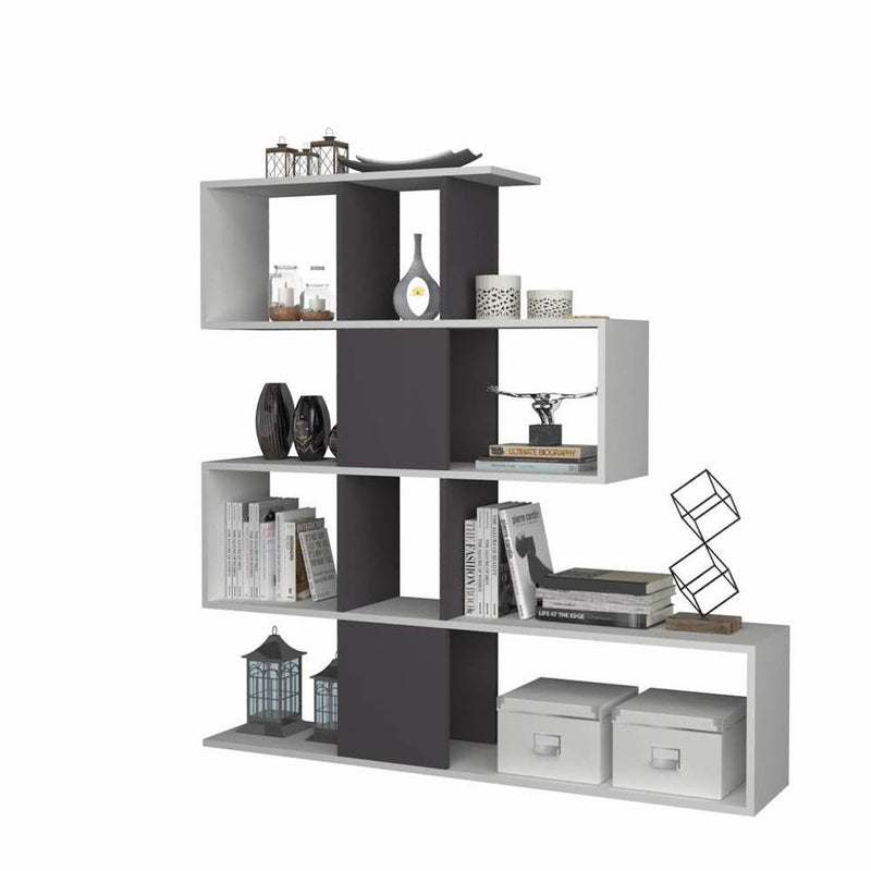Libreria bifacciale Aktif 145x145x29 cm bianco ghisa