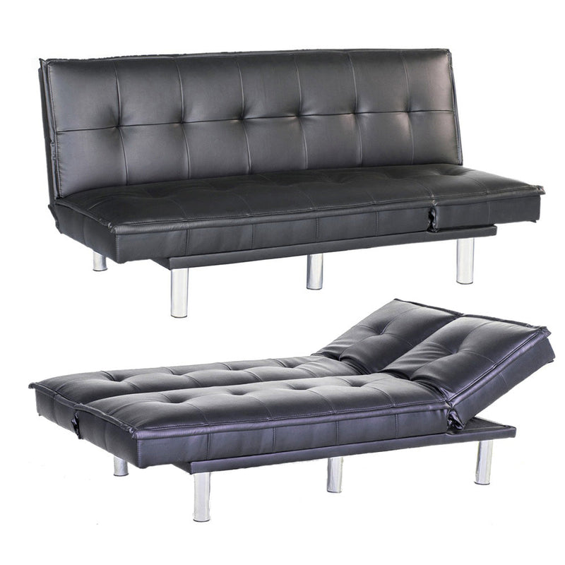 Divano Letto Prontoletto Desire Rivestimento in Similpelle Nero