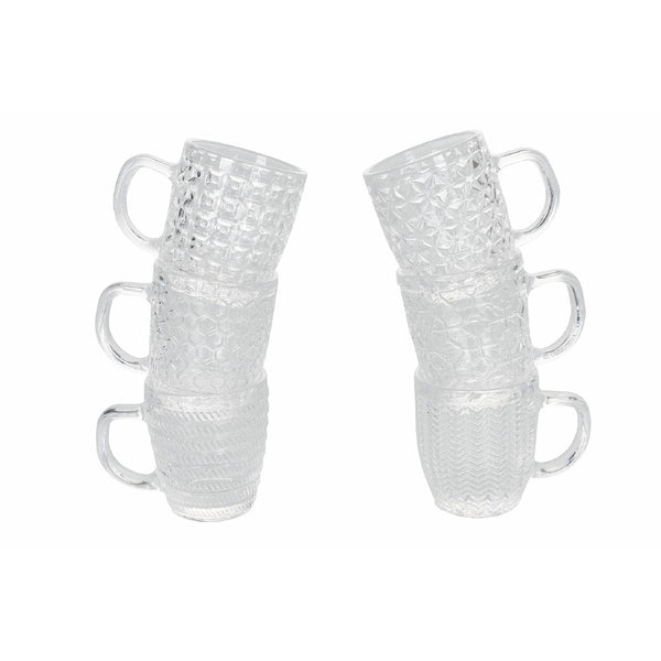 acquista Set 6 Tazzine da Caffè Ø6x7 cm in Vetro Trasparente VdE Tivoli 1996 Geometrie