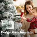Albero di Natale Innevato Ø100x180 cm con 650 Rami Ignifughi e Base Pieghevole in Acciaio Verde      