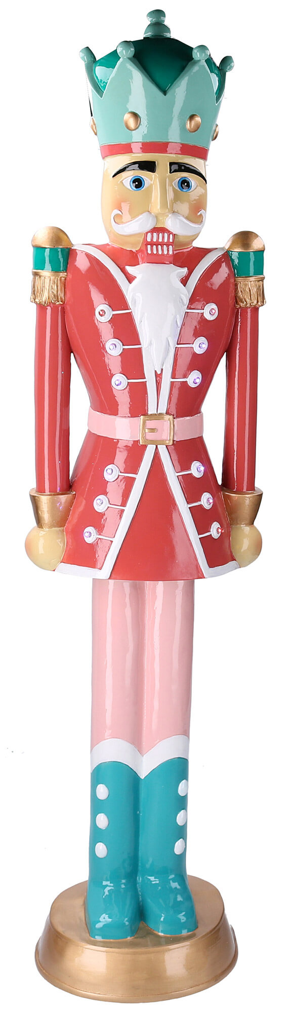 sconto Casse-Noisette Soldat en Résine 22x18xh89 cm avec Décoration LED Adami Rouge