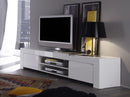Mobile TV 2 Porte e 2 Ripiani Aperti 190x50x45cm TFT  Amber Bianco Lucido