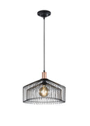 Lampada a Sospensione da Interno  E27 in Metallo Nero