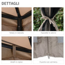 Gazebo da Giardino Pieghevole con Zanzariera 2,94x2,94m in Metallo e Tessuto Talpa