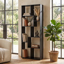 Libreria Moderna di Design a 8 Ripiani 70x24x178 cm in Pannelli di Particelle Nero      