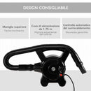 Soffiatore per Cani 2400W Velocità e Temperatura Regolabili Nero