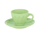 Set 6 Tazzine da Caffè con Piattino Ø7,5xh4 cm in Gres Porcellanato Amleto Verde Chiaro