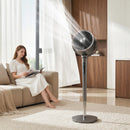 Ventilatore a Piantana 35,5x32,5x116,5 cm a 12 Velocità con Telecomando Timer 12h e Altezza Regolabile Grigio      