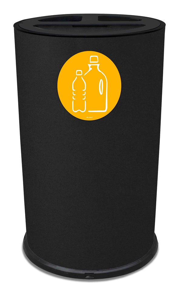 prezzo Pattumiera Per Raccolta Differenziata Ø 35x50 cm In Acciaio Verniciato 3 Scomparti Nero