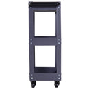 Carrello in Acciaio 3 Ripiani Nero 43.5x28x78 cm 
