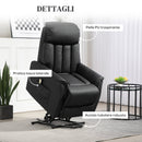 Poltrona Relax Reclinabile Alzapersone Elettrica con Telecomando Nero   