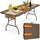 Tavolo Pieghevole da Esterno 180x74x74 cm con Piano in HDPE Effetto Legno a Valigia Tortora