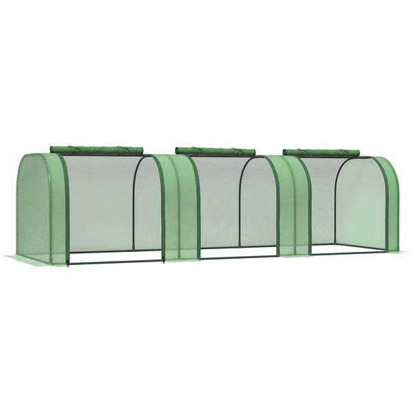 Serre de jardin tunnel avec portes roulantes 295x100x80 cm en acier et plastique PP vert prezzo