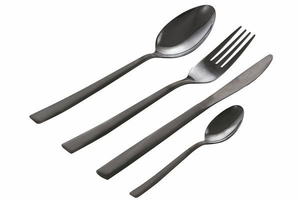 prezzo Ménagère Service 24 Pièces en Acier Noir Poli VdE Tivoli 1996 Moderne