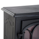 Camino Elettrico da Terra 41.5x28x54 cm 2000W Effetto Fiamma Nero 
