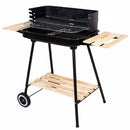 Barbecue a Carbone Esteban 104x46x88,5 cm con Griglia in Acciaio Inox e Paravento Nero      