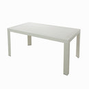 Tavolo da Giardino in Plastica Rettangolare 140x80x72cm Urano Bianco