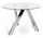 Table Ronde Ø120x75 cm Plateau Verre Pieds Métal Chromé