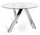 Table Ronde Ø120x75 cm Plateau Verre Pieds Métal Chromé
