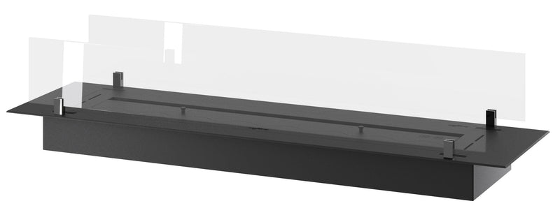 Bruciatore a Bioetanolo da Incasso 120x32x15 cm Insert Slim 1200 Nero con Vetro