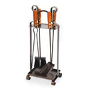 Set Camino 4 Pezzi in Ferro Battuto con Manici in Legno con Supporto