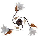 Plafoniera 3xE14 Montatura Marrone Ramato Vetro Paglierino E-Energy Giorgia