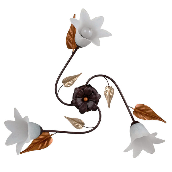 sconto Plafonnier 3xE14 Cuivre Brun Cadre Paille Verre E-Energy Giorgia