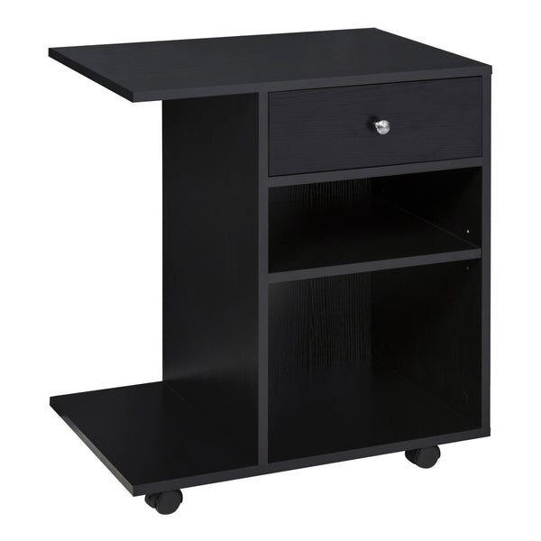 prezzo Meuble pour imprimante 1 tiroir 2 étagères 60x40x68,5 cm en bois noir
