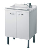 Mobile Lavatoio in Legno 60x50x85cm 2 Ante Forlani Cleanly Bianco