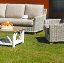 Set Salotto da Giardino in Grey Kubu Sbiancato Divano 2 Poltrone e Tavolino Vorghini Jaipur