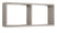 Etagère rectangulaire 2 compartiments muraux 70x30x15,5 cm en bois de fibre de chêne gris Morgana Neuf
