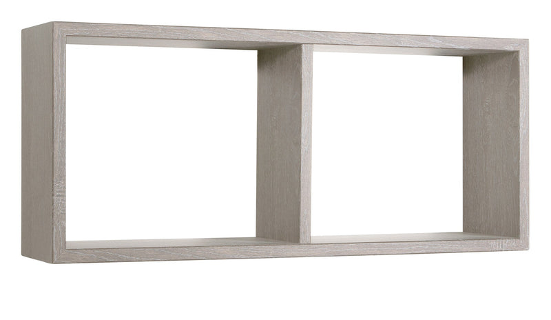 Mensola Rettangolare 2 Scomparti da Parete 70x30x15,5 cm in Fibra di Legno Morgana Rovere Grigio New