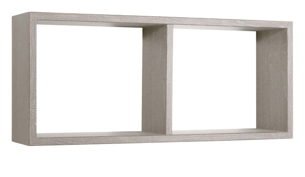 Etagère rectangulaire 2 compartiments muraux 70x30x15,5 cm en bois de fibre de chêne gris Morgana Neuf online