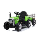 Trattore Elettrico per Bambini con Rimorchio Batteria al Litio 12V e Telecomando Verde      