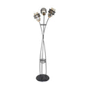 Lampada da terra Grande  in ferro intrecciato 3 luci in vetro