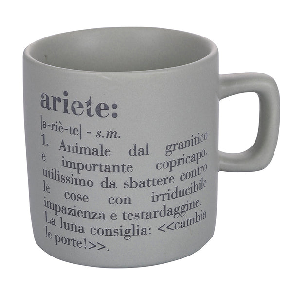 online Tasse à café Zodiac "Bélier" Ø6x6,5 cm en Bone China VdE Tivoli 1996 Gris
