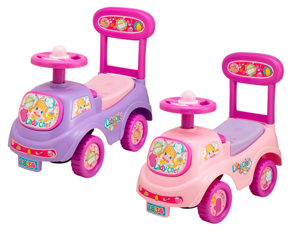 acquista Camioncino Cavalcabile per Bambina 48x23x42 cm con Clacson Rosa o Viola