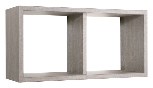 online Etagère rectangulaire 2 compartiments muraux 70x30x23,7 cm en Morgana Maxi Chêne Gris Fibre de Bois Neuf