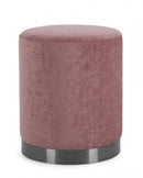 Pouf Ø 35x42 cm Ernestine in Tessuto Rosa