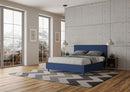 Letto Matrimoniale Senza Testata Imbottito in Similpelle Adele Blu Varie Misure