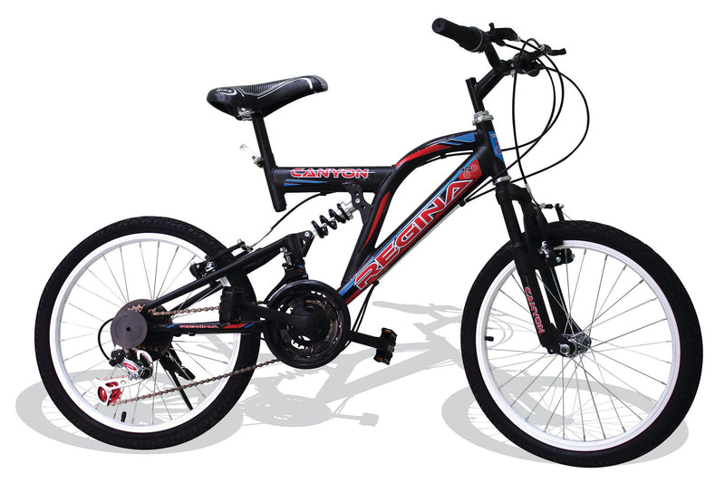 Bicicletta Mountain Bike MTB Ragazzo 26" 21V Kidfun Canyon Nera