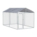 Recinto per Animali Domestici Cani Cuccioli 400x230x232 cm in Metallo Galvanizzato Argento