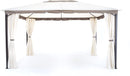Gazebo da Giardino 3x4 m in Ferro con Tende Roma Ecrù
