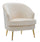 Fauteuil Loxy crème 68x72x80 cm en bois et velours crème et doré