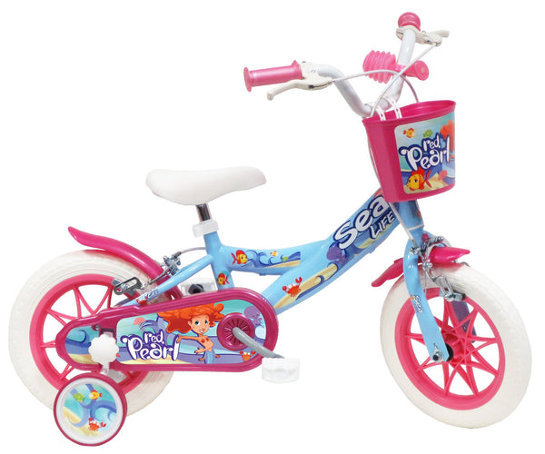 sconto Vélo Fille 12" 2 Freins Pneus EVA Sea Life Marine Vert et Rose