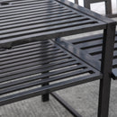 Panchina 2 Posti da Giardino 165x52x83 cm con Tavolino Nera